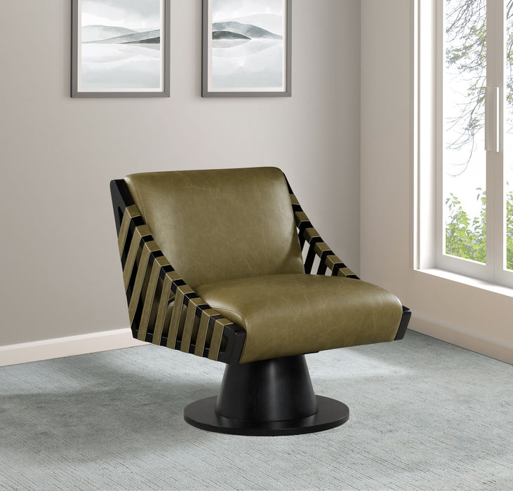 Millwin - Swivel Accent Chair With Black Base - Simple Home Plus