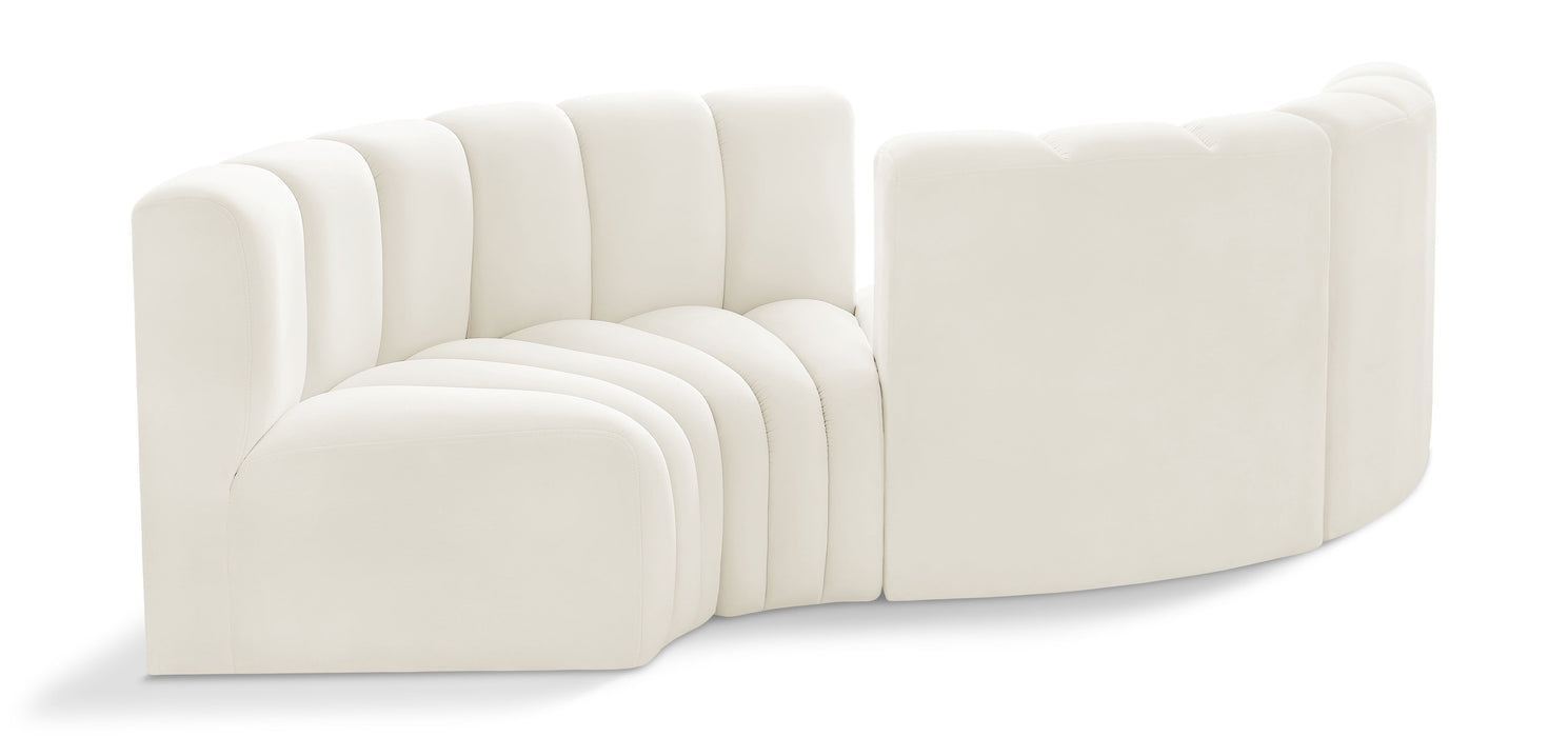 Arc - Velvet 4 Piece Curved Modular Sofa - Simple Home Plus