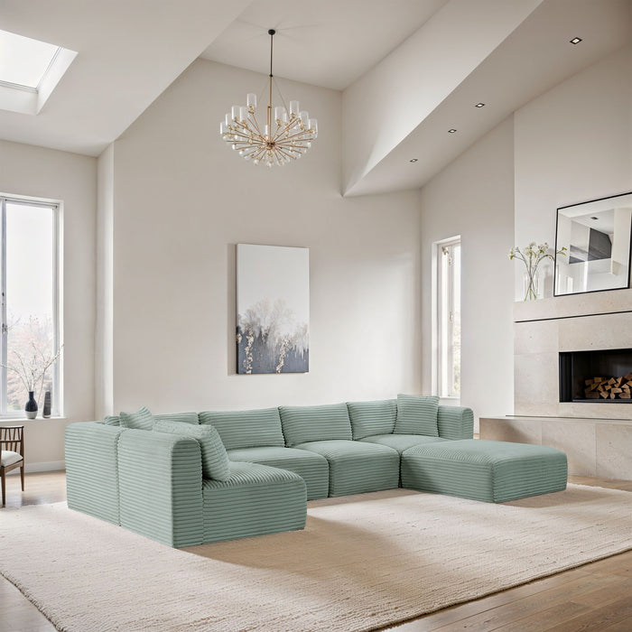 Shaggy - 6 Piece Modular U-Shaped Sectional - Simple Home Plus