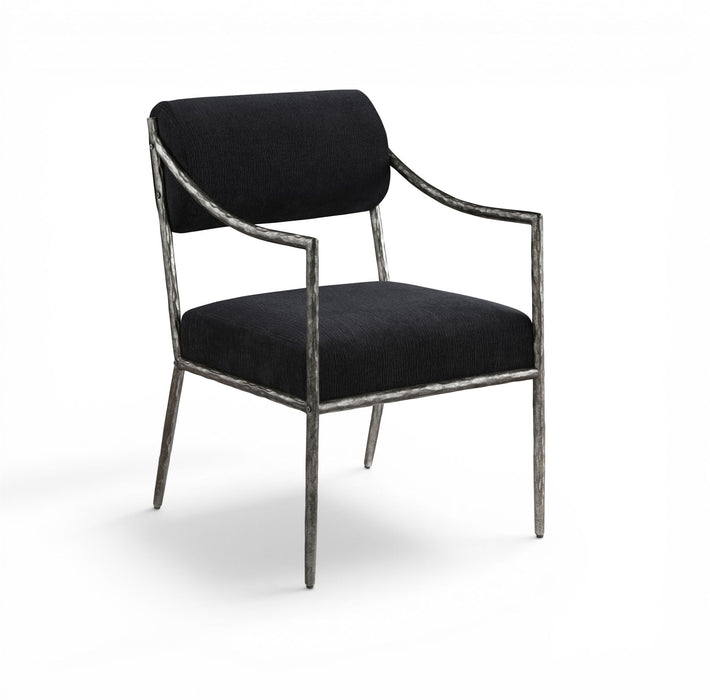 Bastille - Upholstered Dining Arm Chair (Set of 2) - Silver Frame - Simple Home Plus