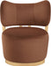 Elara - Velvet Upholstered Swivel Accent Chair - Stained Natural - Simple Home Plus