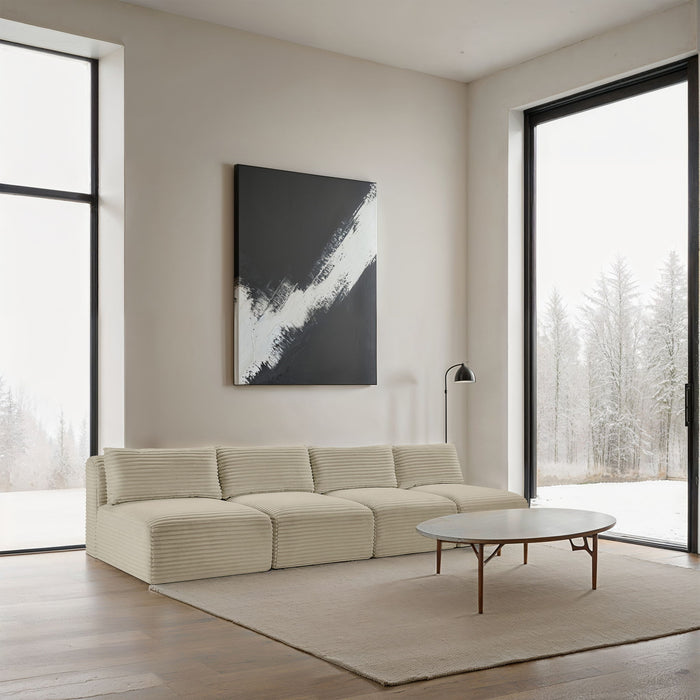 Shaggy - 4 Seat Modular Armless Sofa - Simple Home Plus