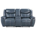 Sloane - Upholstered Padded Arm Reclining Loveseat - Blue - Simple Home Plus