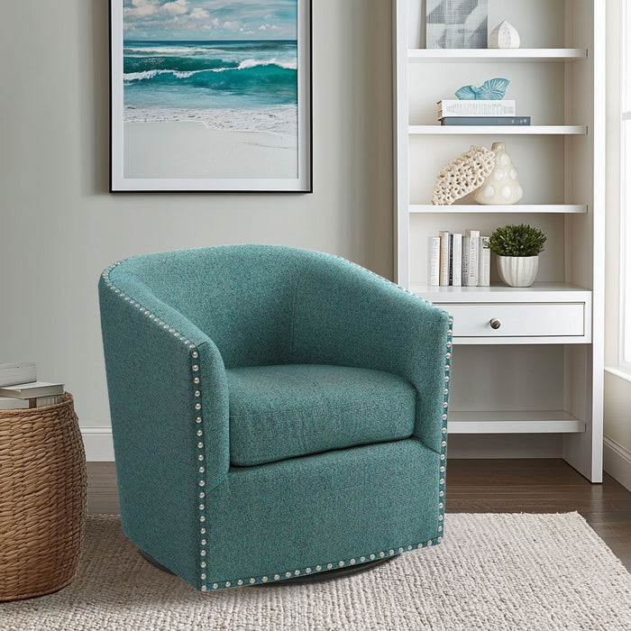 Tyler - Swivel Chair - Teal Multi - Simple Home Plus