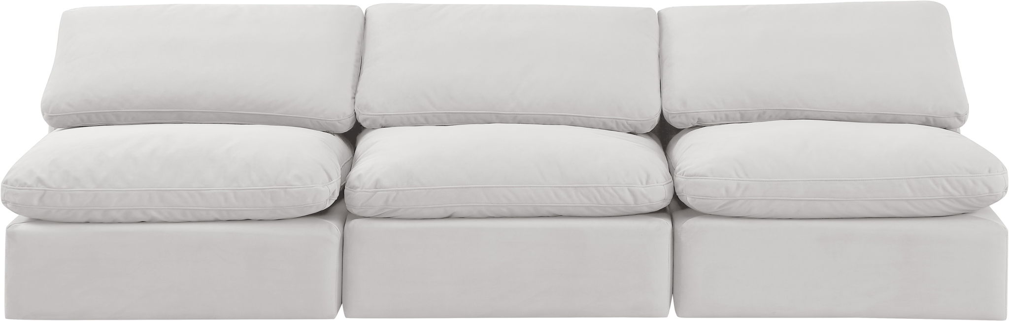 Indulge - Velvet 3 Seat Modular Armless Sofa - Simple Home Plus