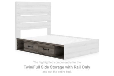 Graystorm - Twin/Full Side Storage with Rail - Brown Gray - Simple Home Plus