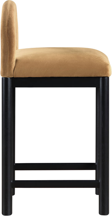 Conrad - Velvet Counter Stool With Black Legs - Simple Home Plus