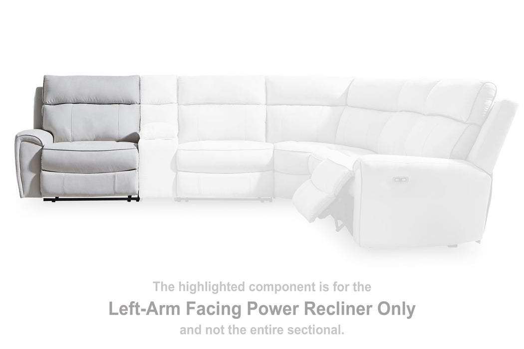 Social Pointe - LAF Zero Wall Power Recliner - Pearl / Ash - Simple Home Plus