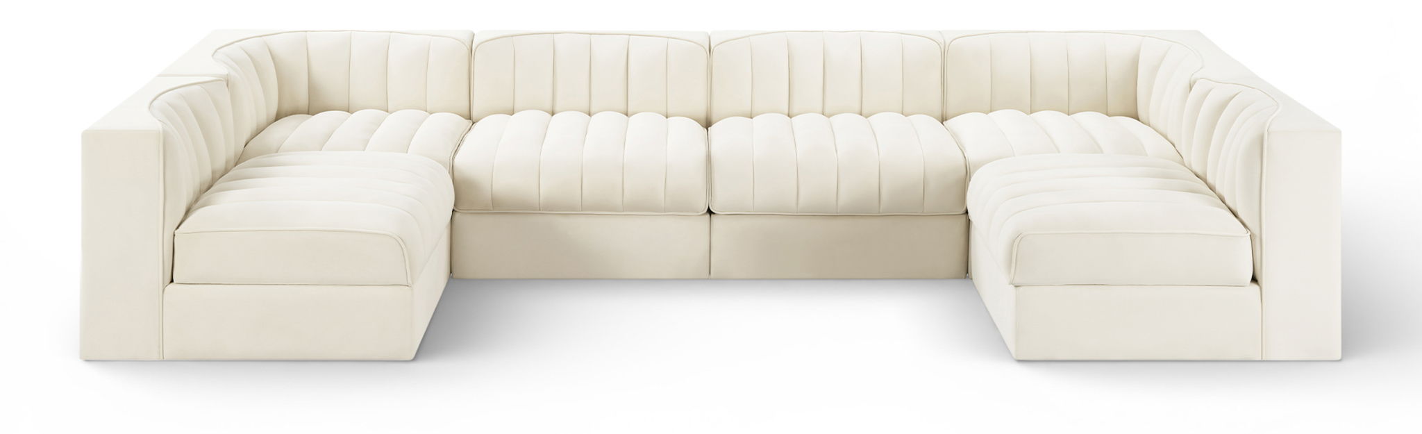 Rummi - Armless Velvet Performance Fabric Upholstered 6 Piece Modular Sectional - Simple Home Plus