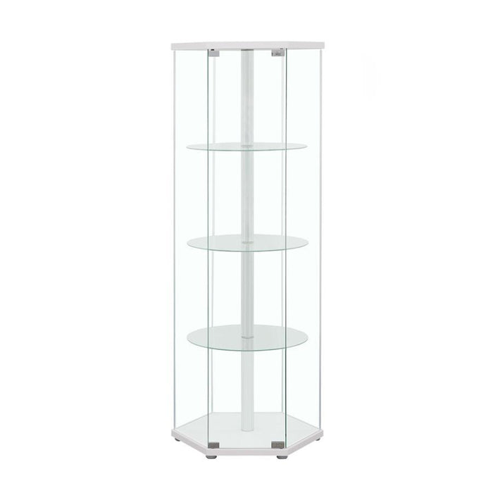 Zahavah - 4-shelf Hexagon Shaped Curio Cabinet - Simple Home Plus
