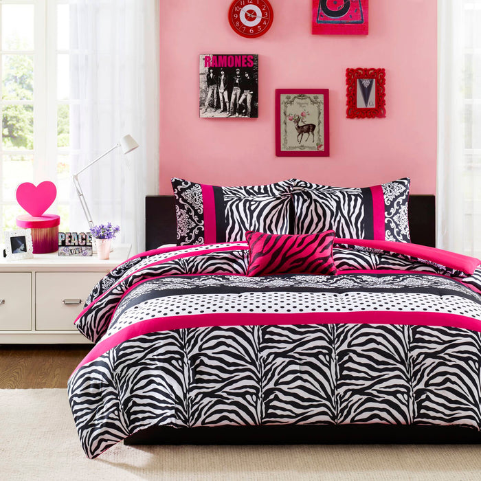 Reagan - Twin Comforter Set - Pink - Simple Home Plus