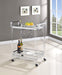 Jefferson - 2-Tier Glass Shelf Acrylic Bar Cart - Chrome - Simple Home Plus