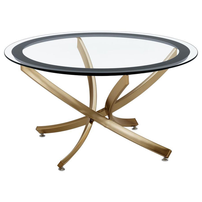 Brooke - Round Glass Top Coffee Table Set - Simple Home Plus