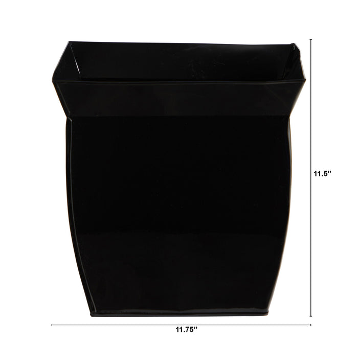 11.75" Fluted Metal Square Planter