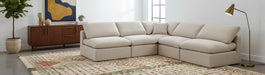 Indulge - Linen 5 Piece Modular Corner Armless Sectional - Simple Home Plus