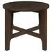 Cota - Round Solid Wood End Table - Dark Brown - Simple Home Plus
