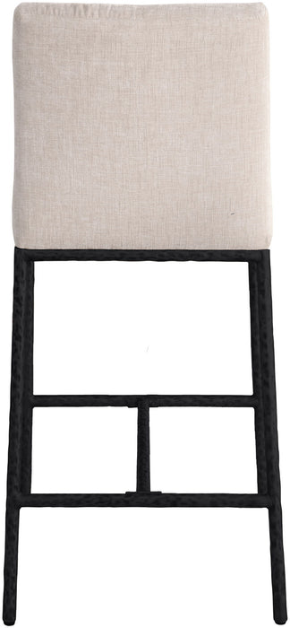 Reeves - Chenille Fabric Upholstered Counter Stool (Set of 2) - Black Base - Simple Home Plus