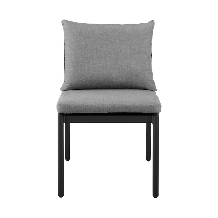 Cayman - Outdoor Patio Dining Chairs In Aluminum With Gray Cushions - (Set Of 2) - Simple Home Plus