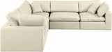 Comfy - 5 Piece Faux Leather Modular Corner Sectional - Simple Home Plus