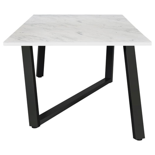 Mayer - Rectangular Faux Marble Dining Table - White - Simple Home Plus