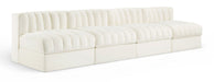 Rummi - Armless Velvet Performance Fabric Upholstered 4 Piece Modular Sofa - Simple Home Plus