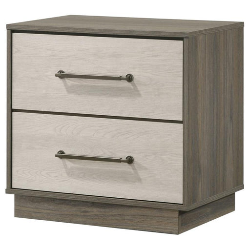 Fenwick - 2-Drawer Nightstand Bedside Table - Gray Oak - Simple Home Plus