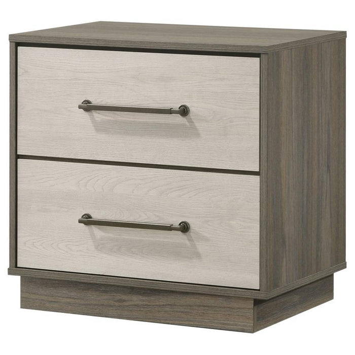 Fenwick - 2-Drawer Nightstand Bedside Table - Gray Oak - Simple Home Plus