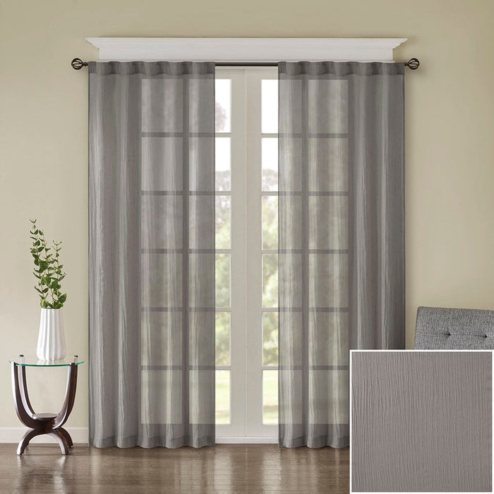 Harper - 95" Solid Crushed Window Panel Pair - Gray - Simple Home Plus
