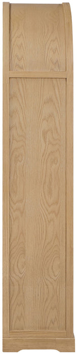 Corva - Solid Wood, Oak Veneer And Stainless Steel Storage Cabinet - Simple Home Plus