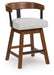 Ralene - Medium Brown - Upholstered Swivel Barstool (Set of 2) - Simple Home Plus
