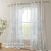 Cecily - 84" Burnout Printed Window Panel - Aqua - Simple Home Plus