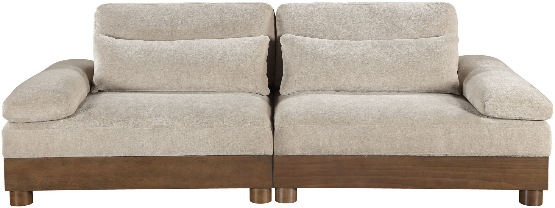 Turin - Chenille Fabric Upholstered Modular Sectional - Taupe - Simple Home Plus