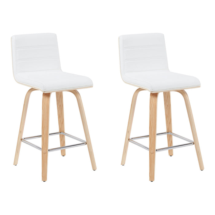 Vienna - Modern Counter Height Swivel Bar Stool - Patterned Oak Wood Frame - Simple Home Plus
