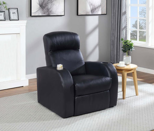 Cyrus - Upholstered Track Arm Recliner - Black - Simple Home Plus