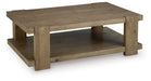 Flangren - Rectangular Cocktail Table - Light Brown - Simple Home Plus