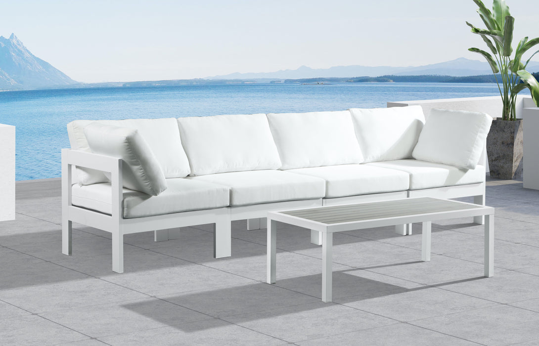 Nizuc - Outdoor Patio 4 Seat Modular Sofa With White Frame - Simple Home Plus