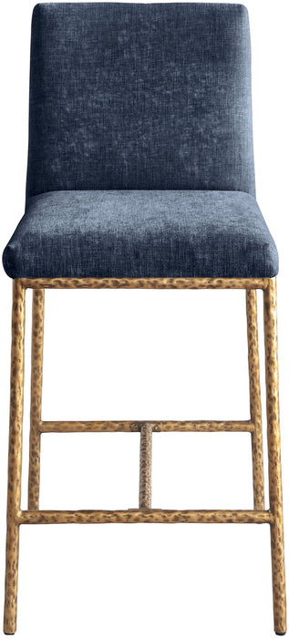 Reeves - Chenille Fabric Upholstered Counter Stool (Set of 2) - Gold Base - Simple Home Plus