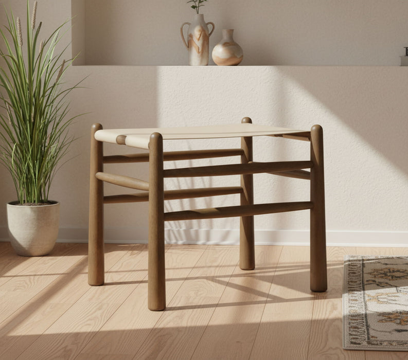 Santos - Faux Leather Upholstered Bench - Walnut Frame - Simple Home Plus