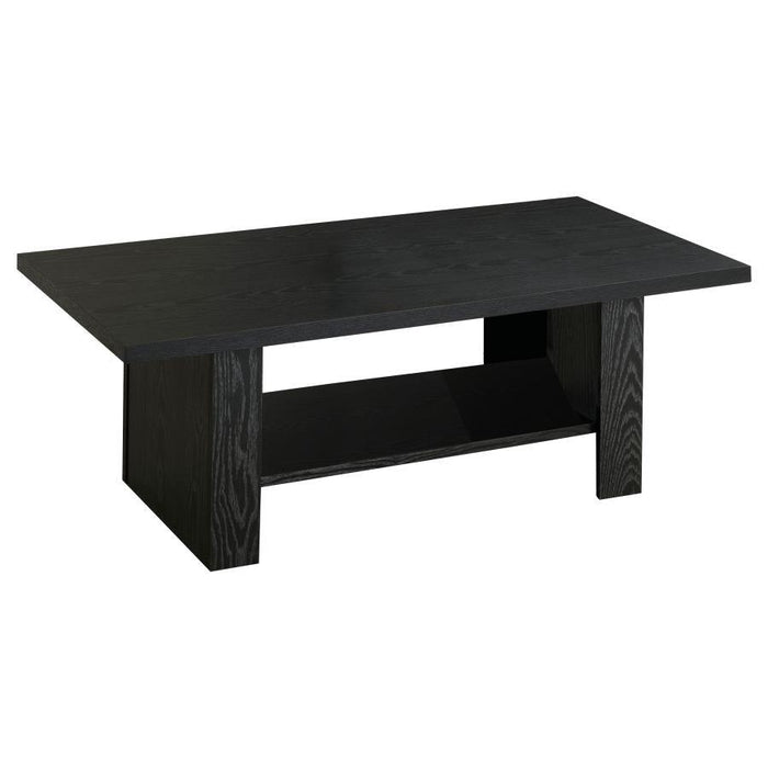 Rodez - 3 Piece Engineered Wood Coffee Table Set - Black Oak - Simple Home Plus