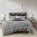 Rhea - King Duvet Cover Mini Set - Gray / Black - Simple Home Plus