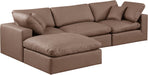 Comfy - 4 Piece Faux Leather Modular Sectional With Chaise - Simple Home Plus