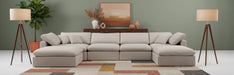 Indulge - Linen 6 Piece Modular Double Chaise Sectional - Simple Home Plus