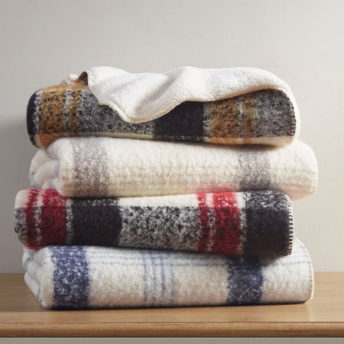 Bloomington - Faux Mohair to Sherpa Throw - Natural - Simple Home Plus