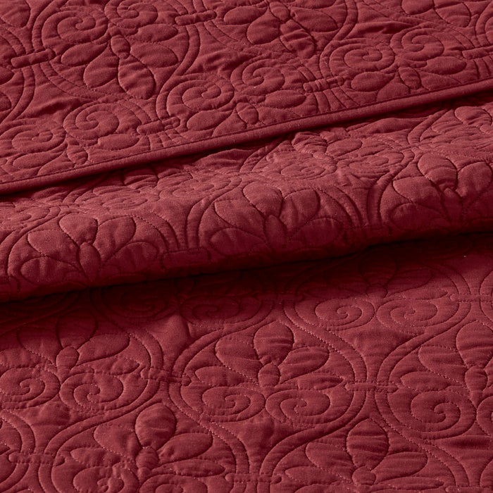 Quebec - King Reversible Bedspread Set - Red - Simple Home Plus