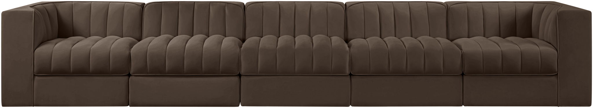 Rummi - Velvet Performance Fabric Upholstered 5 Piece Modular Sofa - Simple Home Plus