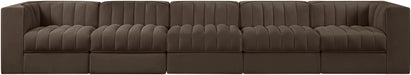 Rummi - Velvet Performance Fabric Upholstered 5 Piece Modular Sofa - Simple Home Plus