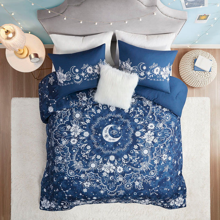 Stella - Twin Celestial Comforter Set - Navy - Simple Home Plus