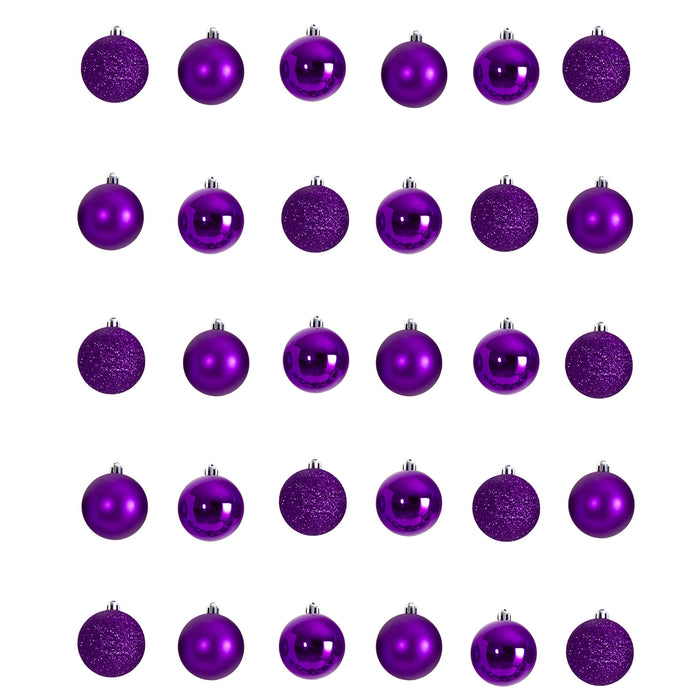 30 Count 2.5" Shatterproof Ornament Set w