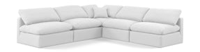 Indulge - Linen 5 Piece Modular Corner Armless Sectional - White - Simple Home Plus
