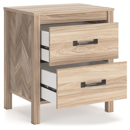 Battelle - Tan - Two Drawer Night Stand - Simple Home Plus
